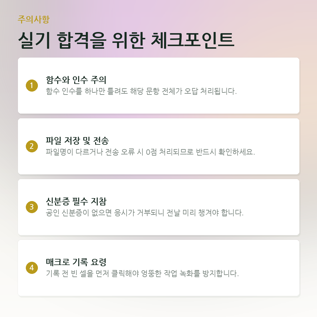 실기 합격을 위한 체크포인트 요약 카드
