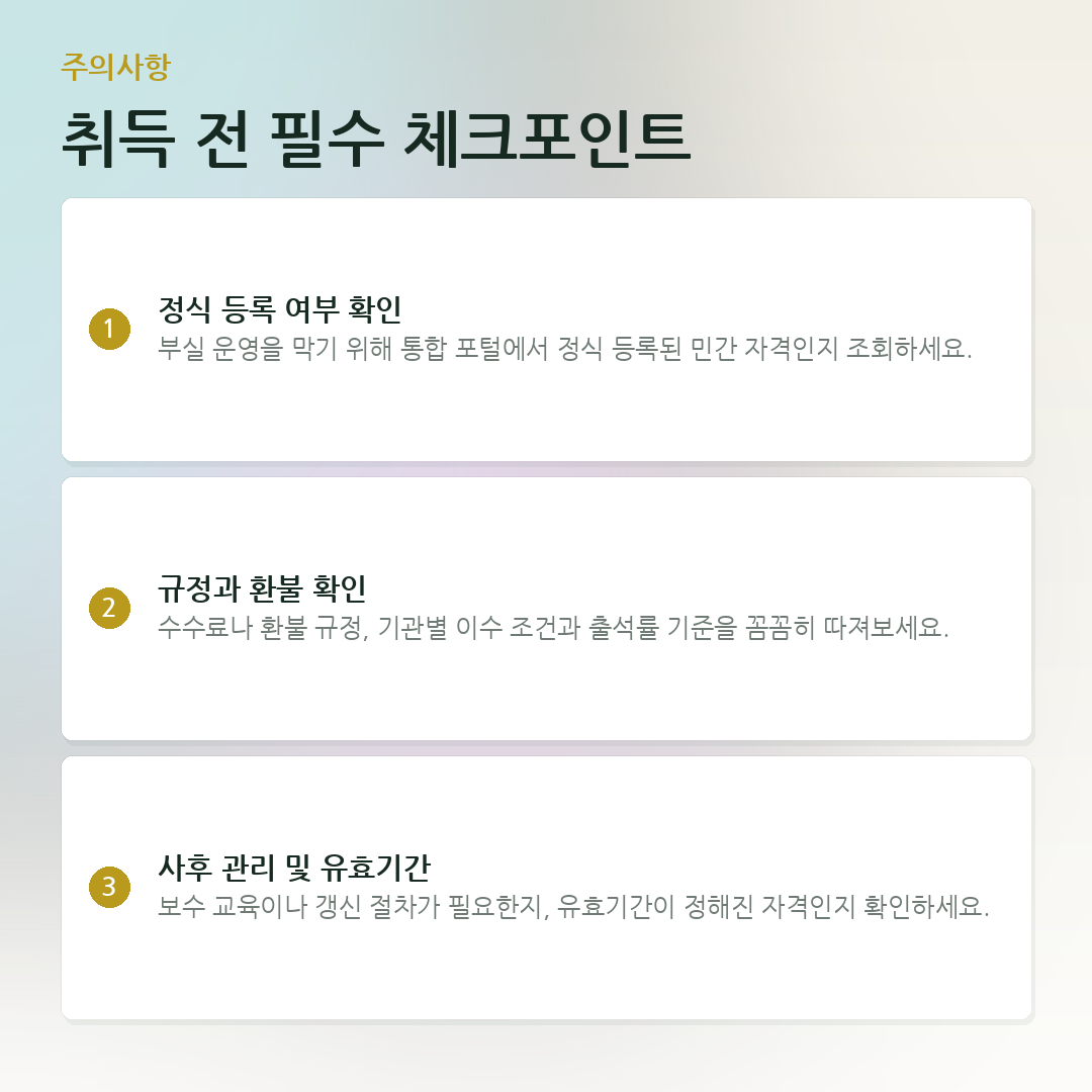 취득 전 필수 체크포인트 요약 카드