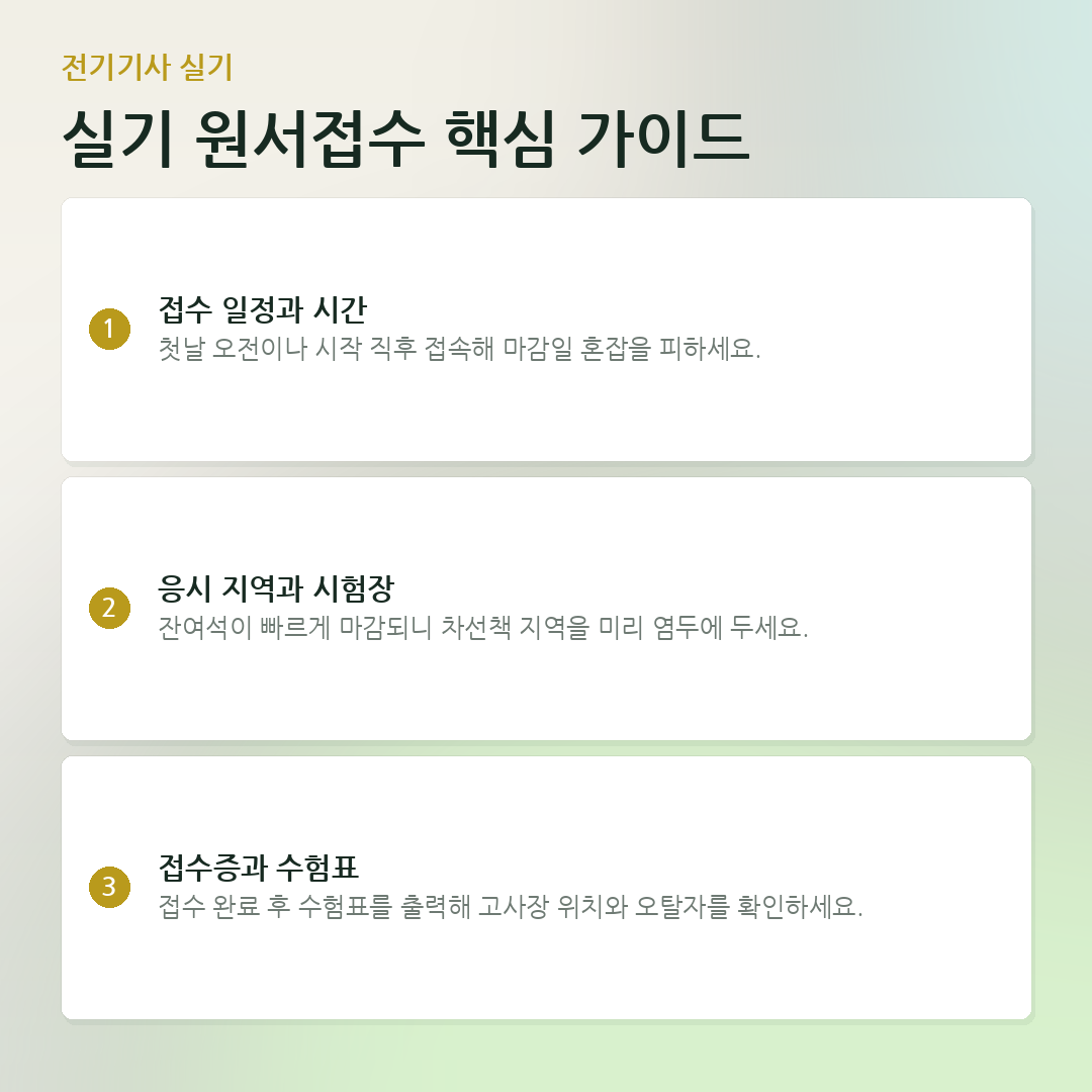 실기 원서접수 핵심 가이드 요약 카드