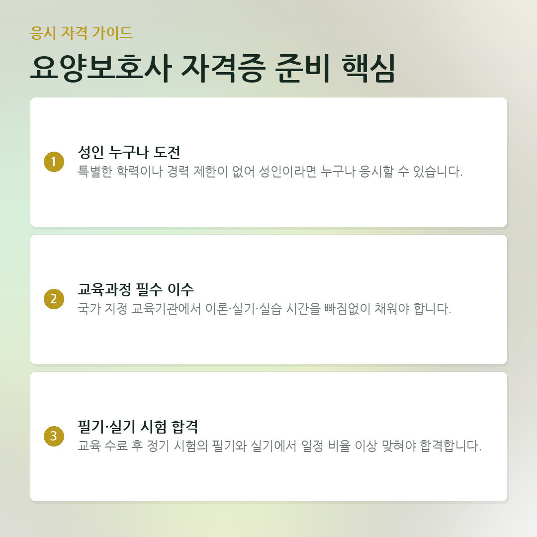 요양보호사 자격증 준비 핵심 요약 카드