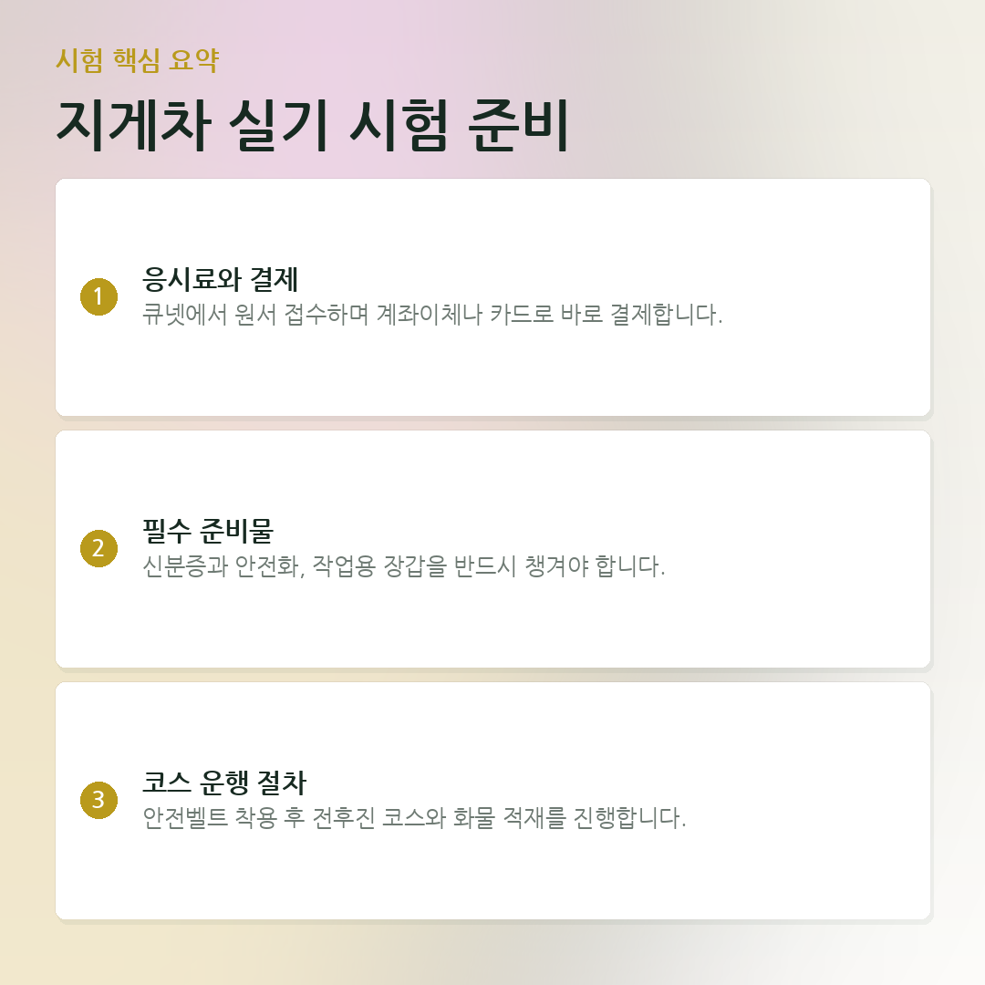 지게차 실기 시험 준비 요약 카드