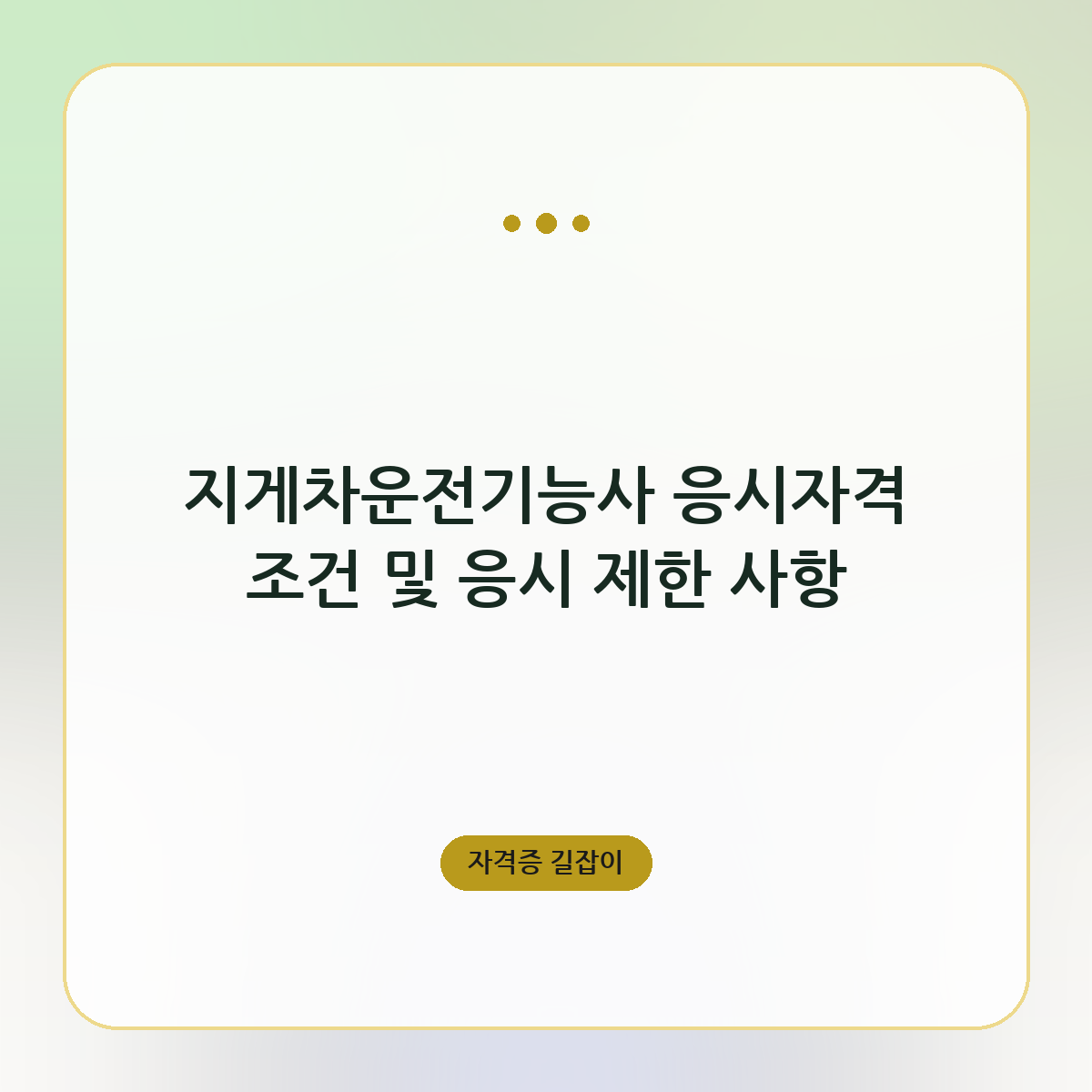 지게차운전기능사 응시자격 조건 및 응시 제한 사항